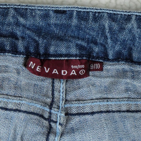 Vintage Blue Jeans Womens 9 10 Bootcut Medium Wash Distressed Beaded 90s Y2K - Picture 10 of 11